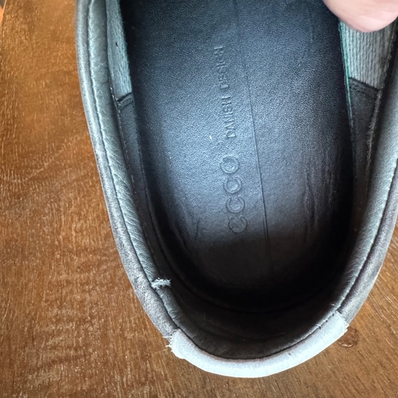 ECCO Soft Classic Gray Leather Sneakers Shoes Mens Size 10M - Picture 4 of 10